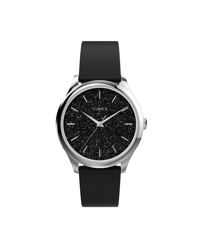Timex Women s Celestial Opulence Black Synthetic Strap Watch 32 mm