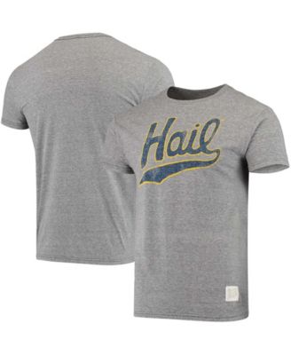 Men's Heather Gray Michigan Wolverines Vintage-Inspired Hail Tri-Blend T-shirt