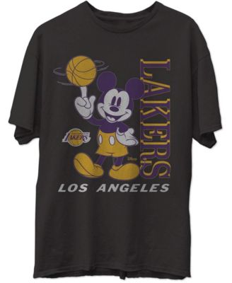 Men's Black Los Angeles Lakers Disney Vintage-Inspired Mickey Baller T-shirt