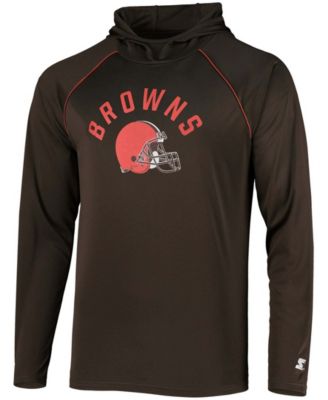 Men's Brown Cleveland Browns Raglan Long Sleeve Hoodie T-shirt