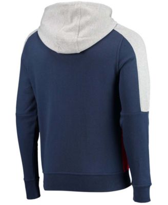 Men's Navy, Red New England Patriots Playoffs Color Block Full-Zip Hoodie