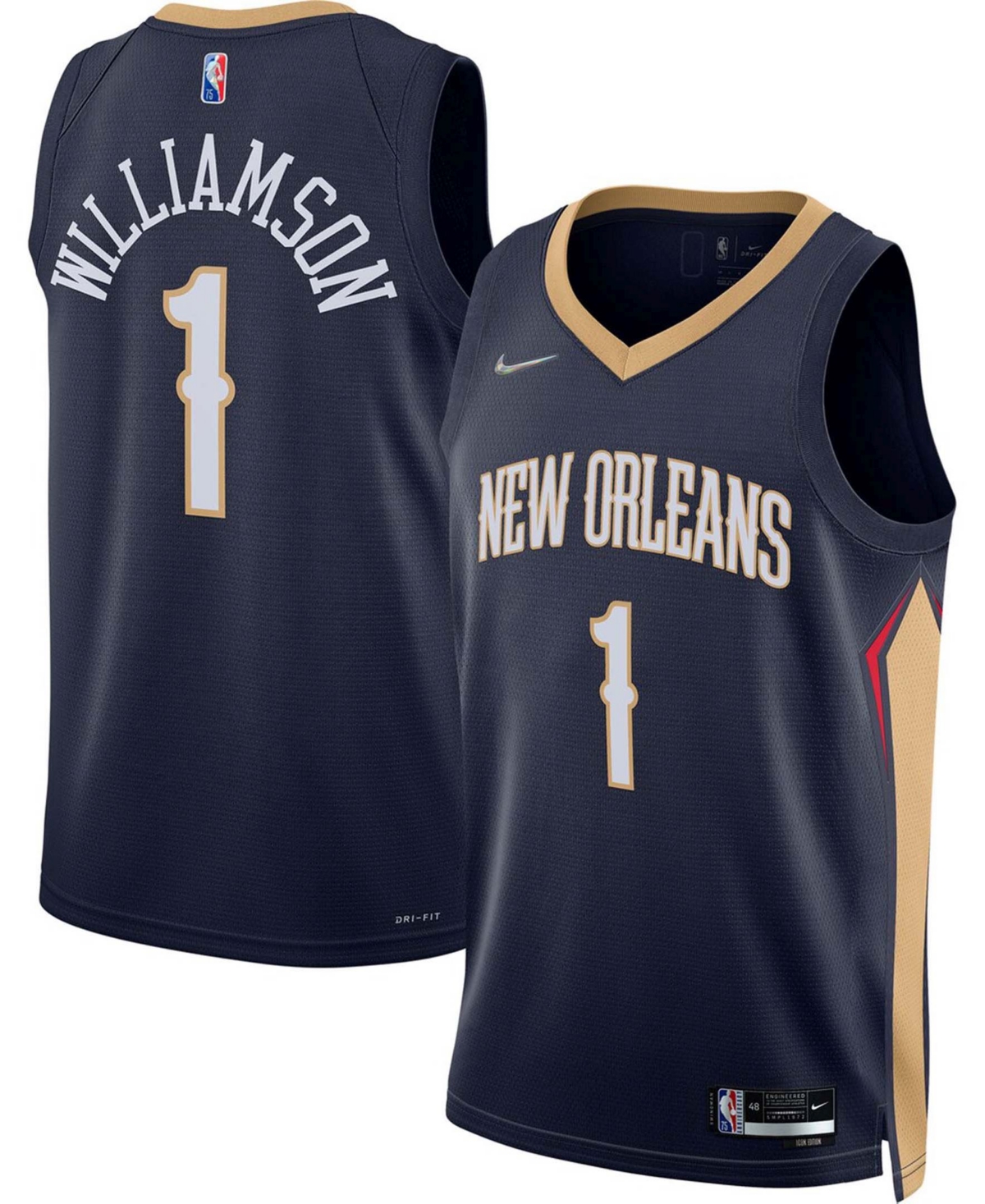 Men's Zion WilliamsonNew Orleans Pelicans 2021, 22 Diamond Swingman Jersey - Icon Edition - Navy