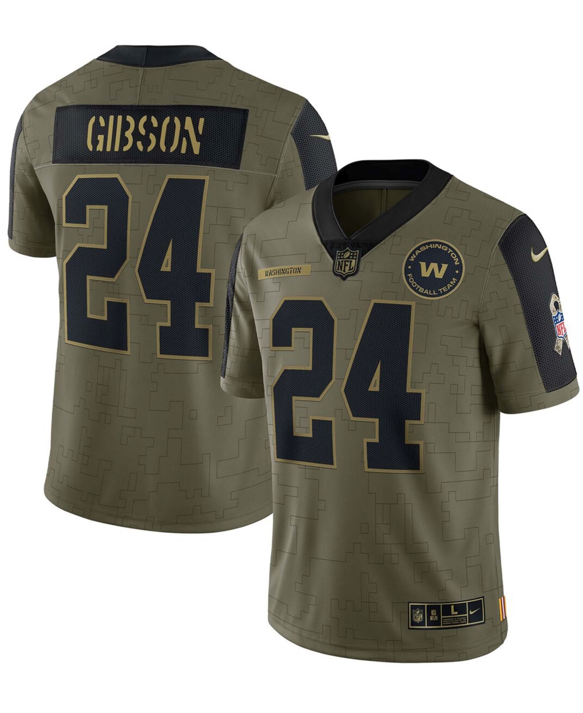 Men's Antonio Gibson Olive Washington Football Team 2021 Salute To Service Limited Player Jersey