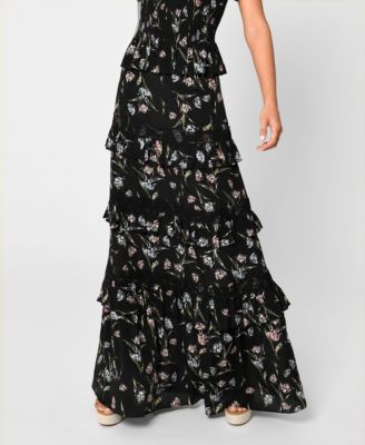 romwe floral skirt