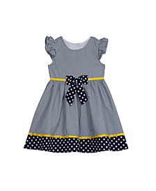 Toddler Girls Stripe to Dot Casual Dress