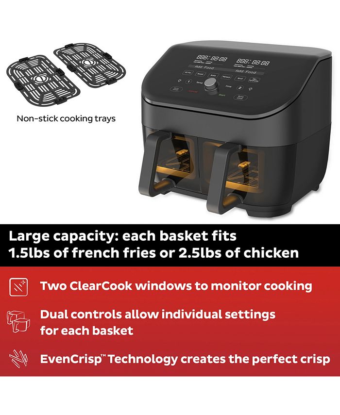 Instant Pot Vortex Plus XL 8quart Dual Basket Air Fryer Oven, 2 Independent Frying Baskets