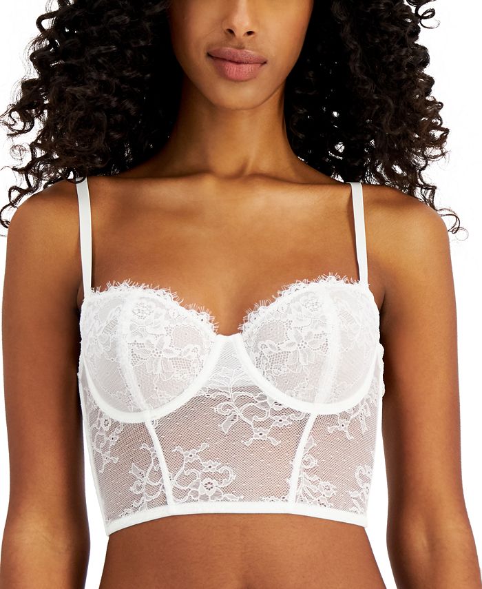 INC International Concepts Sheer Lace Underwire Thong Bodysuit, Created for  Macy's - Macy's