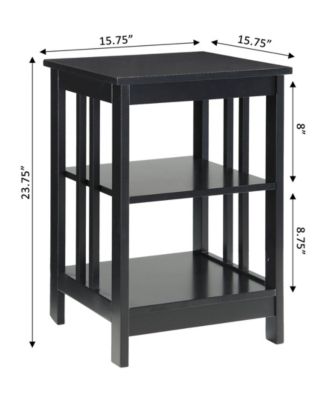 Mission End Table with Shelves