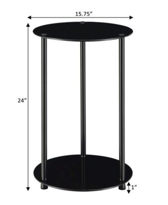 15.75" Glass Designs2Go 2 Tier Round End Table