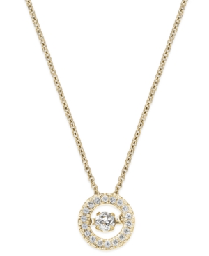 image of Twinkling Diamond Star Diamond Circle Pendant Necklace in 10k Yellow Gold(1/4 ct. t.w.)