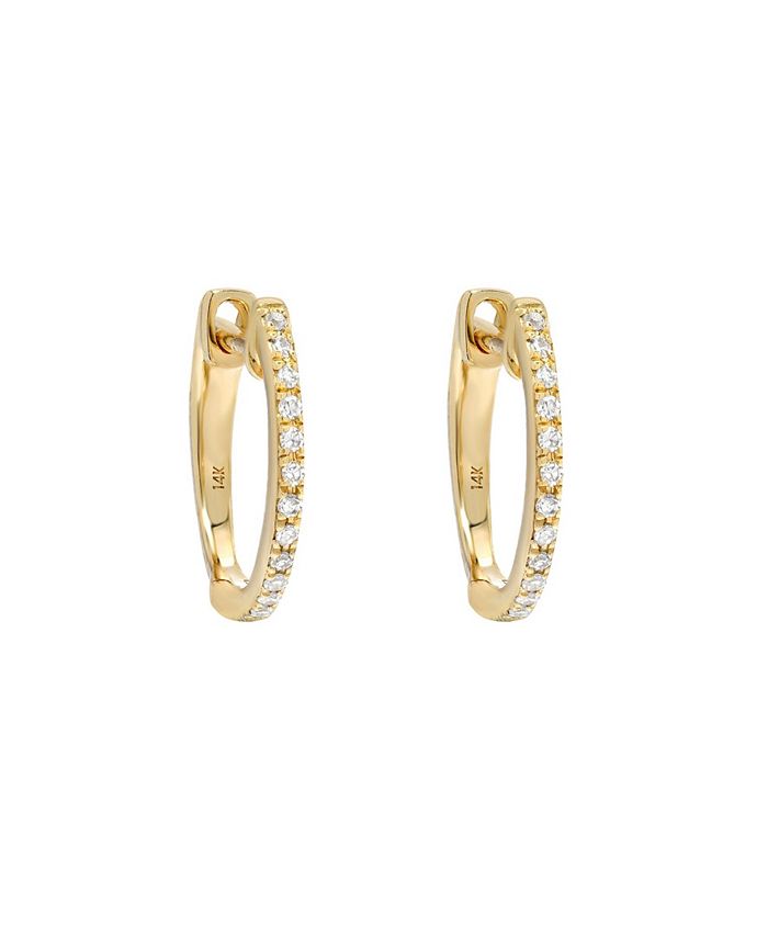 14k Gold Initial Stud Earrings - Zoe Lev Jewelry