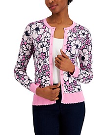 Floral Jacquard Cardigan, Created for Macy's