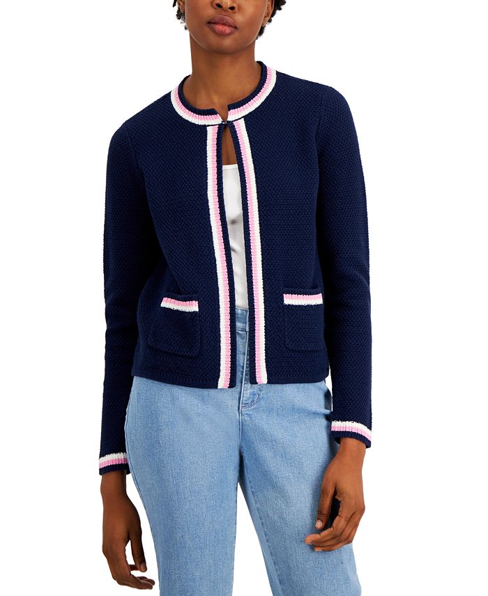 Charter Club Women's Contrast Stitch Sweater, Created for Macy's