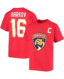 Youth Aleksander Barkov Red Florida Panthers Name and Number T-shirt