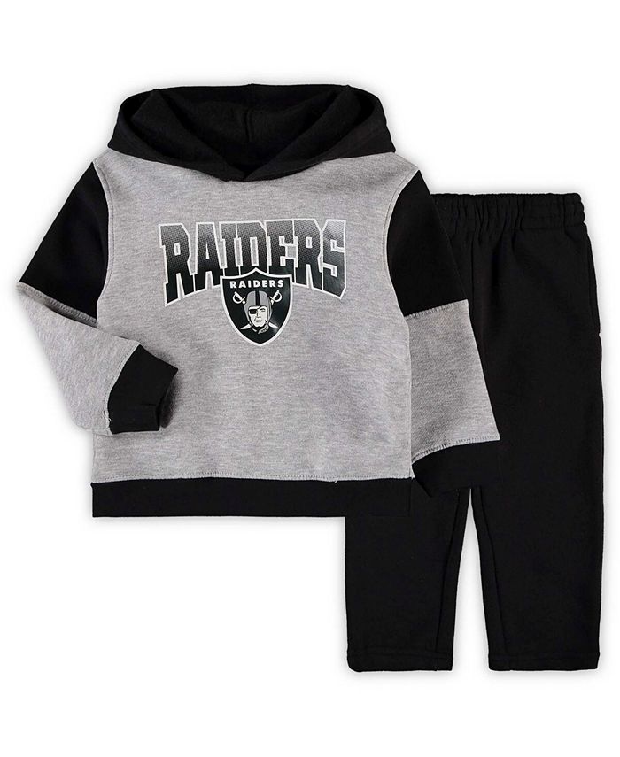 Outerstuff Toddler Boys and Girls Heathered Gray, Black Las Vegas Raiders  Sideline Hoodie and Pants Set - Macy's