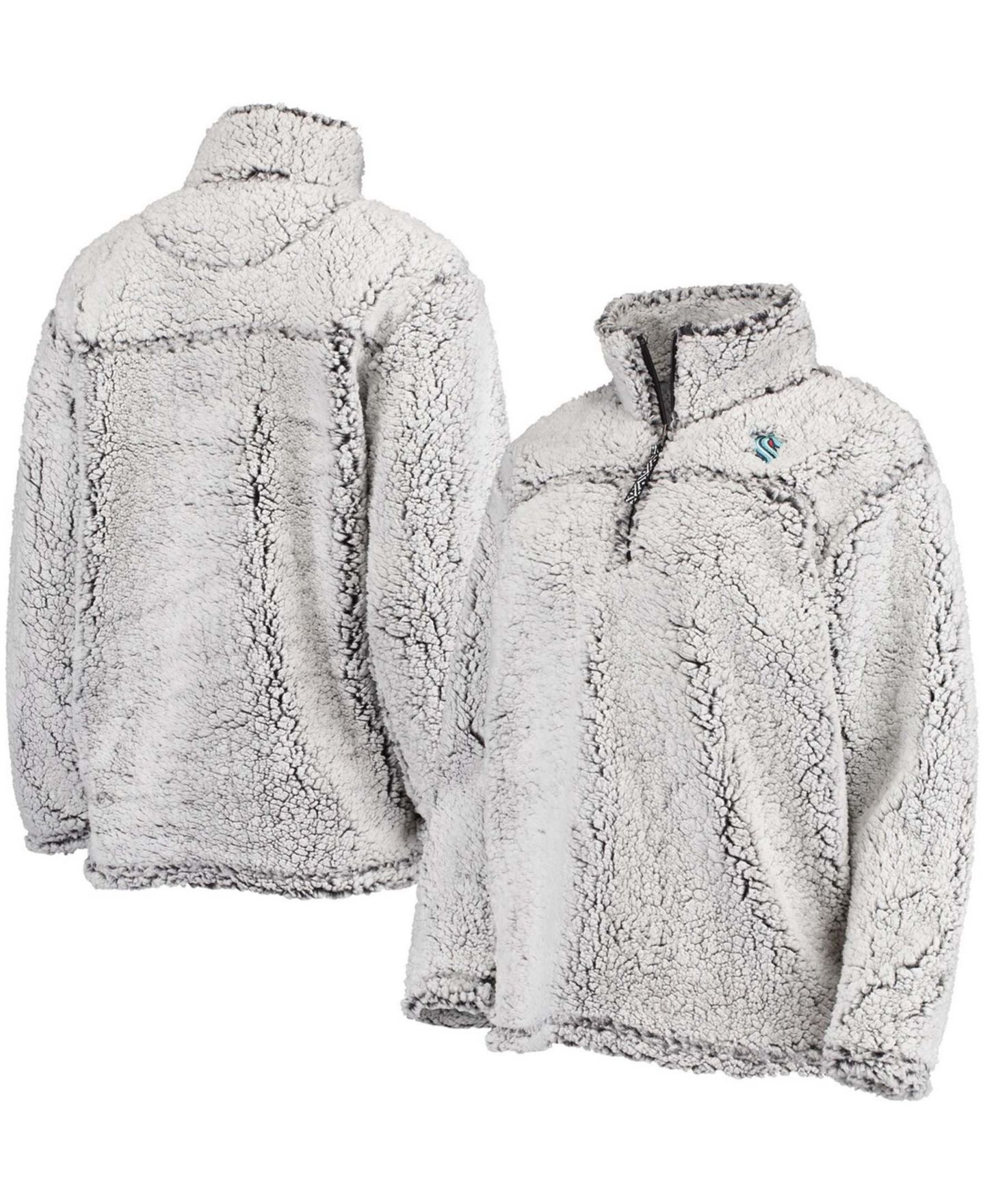 Женская куртка G-III 4Her by Carl Banks Gray Seattle Kraken Sherpa Quarter-Zip — фото 2