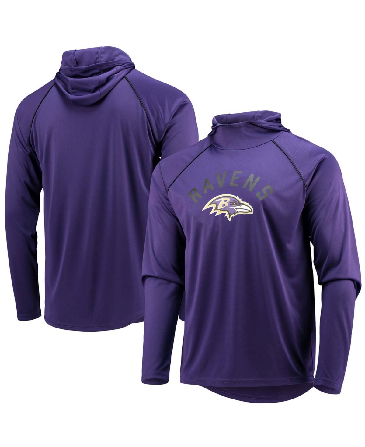 Men's Purple Baltimore Ravens Raglan Long Sleeve Hoodie T-shirt - Purple