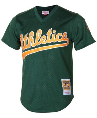Men's Rickey Henderson Green Oakland Athletics 1998 Cooperstown Mesh Batting Practice Jersey