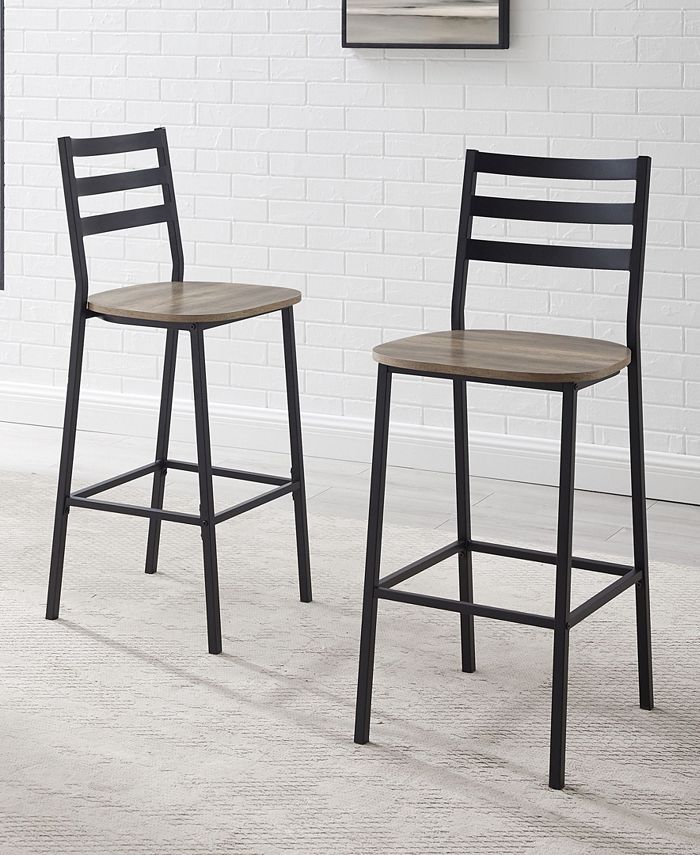 Walker Edison Industrial Slat Back Counter Stools, 2Pack Macy's