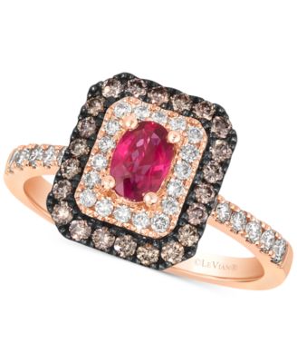 ruby and chocolate diamond ring