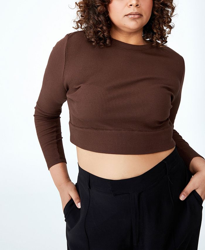 suffix Nervesammenbrud Rytmisk COTTON ON Trendy Plus Size Essential Crew Neck Long Sleeve Top & Reviews -  Trendy Plus Sizes - Plus Sizes - Macy's