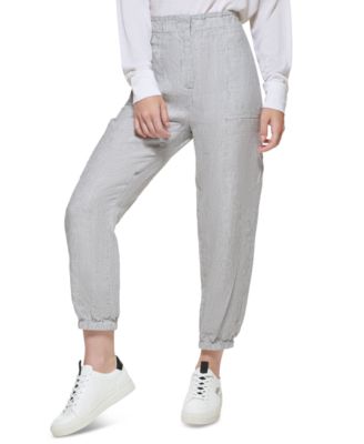 DKNY - Linen Striped Jogger Pants