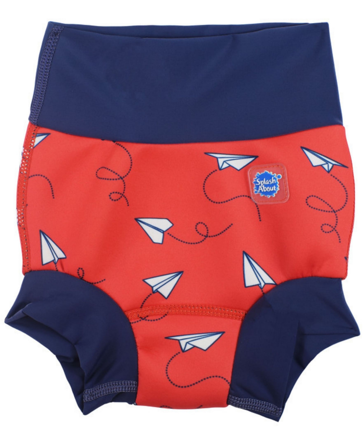 Shop Splash About Baby Boys And Girls Happy Nappy Swimsuit In Paper Planes Red