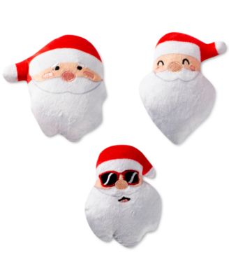 Fringe Studio - 3-Pc. Santa Head Dog Toy Set