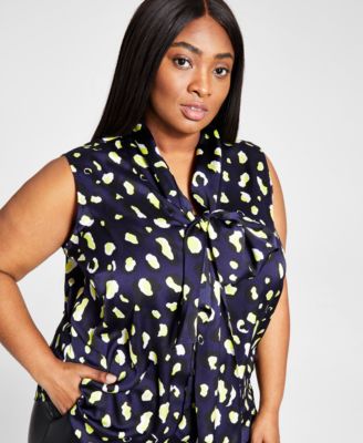 plus size leopard blouses