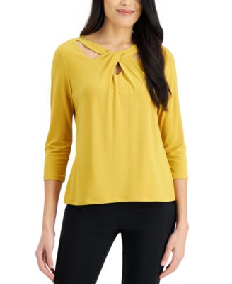 Petite Twist-Neck Top
