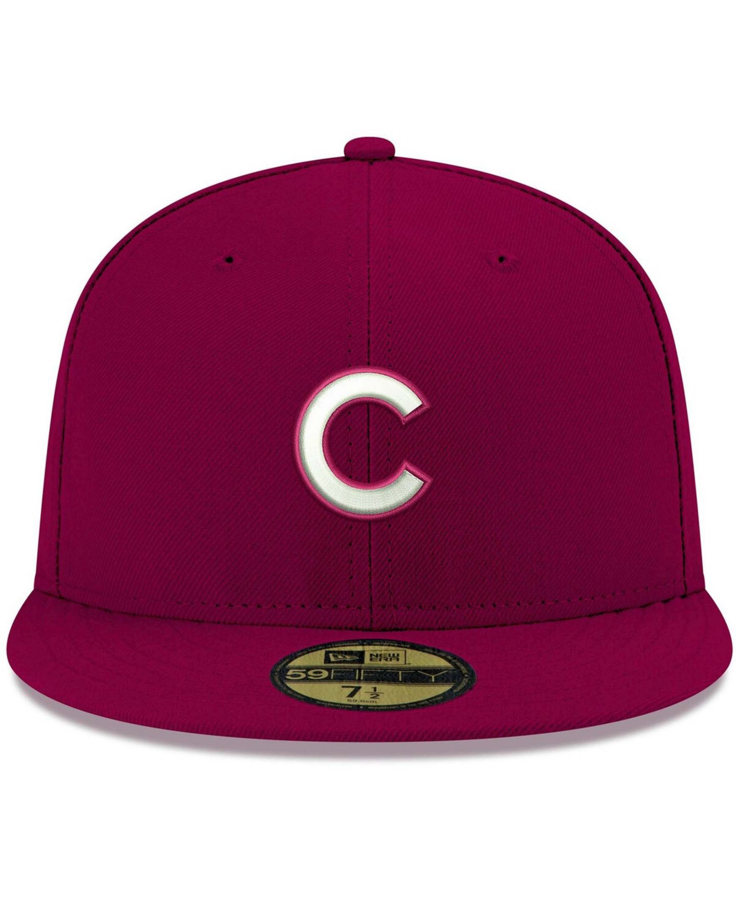 Мужская кепка New Era Cardinal Chicago Cubs Logo White 59FIFTY Fitted Hat — фото 3
