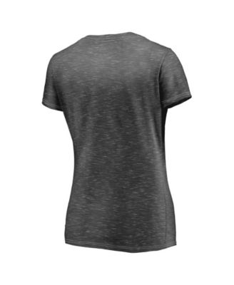 Women's Charcoal Philadelphia 76ers Double-Fade Space-Dye V-Neck T-shirt