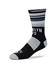 Black Brooklyn Nets Rave Crew Socks