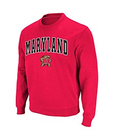 Men's Red Maryland Terrapins Arch Logo Crew Neck Sweatshirt
