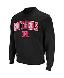 Men's Black Rutgers Scarlet Knights Arch Logo Crew Neck Sweatshirt