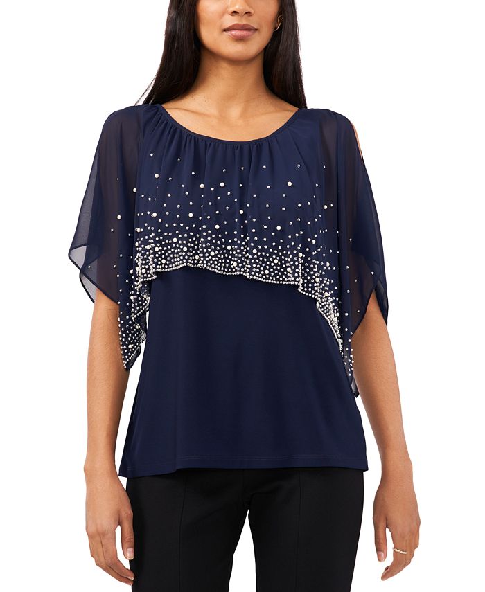 Msk embellished shop chiffon blouse