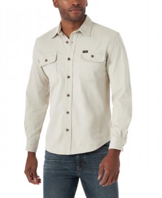 wrangler men's short sleeve twill shirt