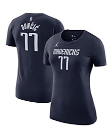 Women's Luka Doncic Navy Dallas Mavericks Statement Edition Name Number T-Shirt