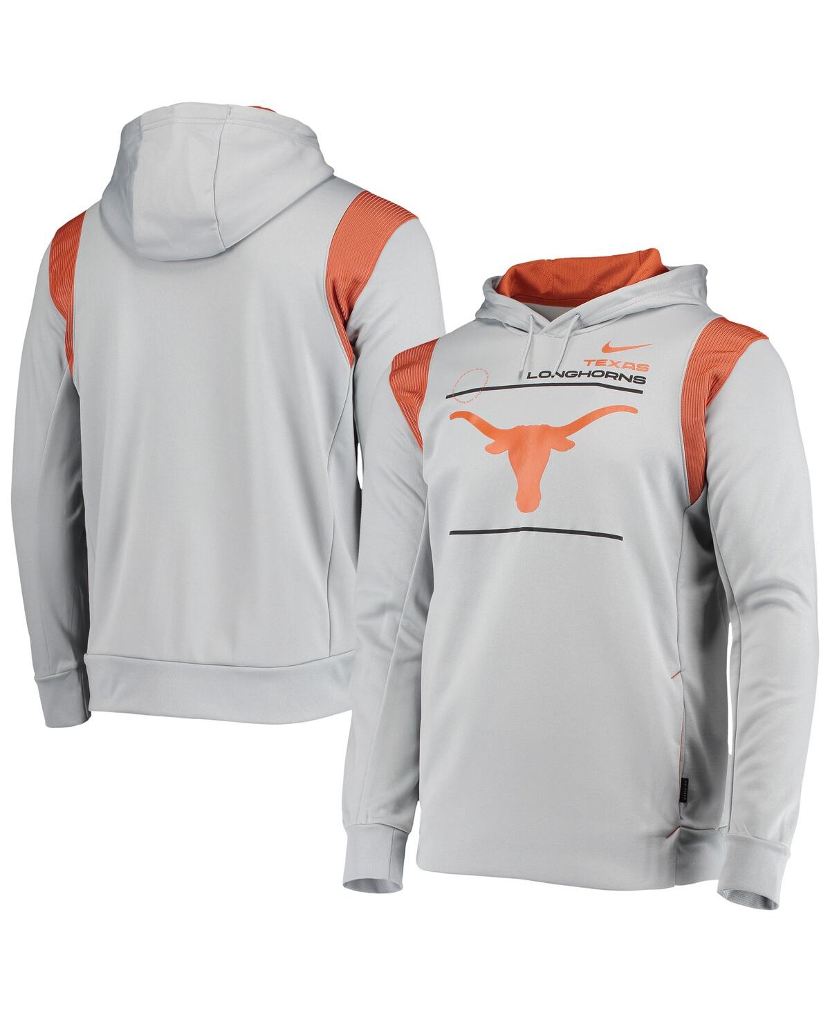 Men's Gray Texas Longhorns 2021 Team Sideline Performance Pullover Hoodie