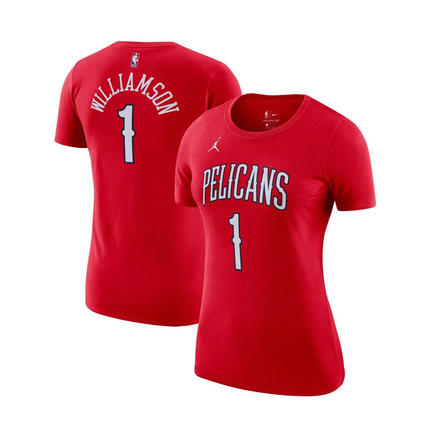 Женская футболка Jordan Zion Williamson Red New Orleans Pelicans Statement Edition Name & Number — фото 2