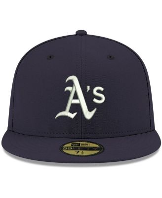 Men's Navy Oakland Athletics Logo White 59FIFTY Fitted Hat