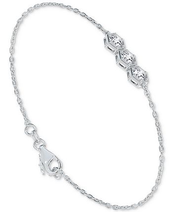 De Beers Forevermark - Diamond Three Stone Honeycomb Chain Bracelet (5/8 ct. t.w.) in 14k White Gold