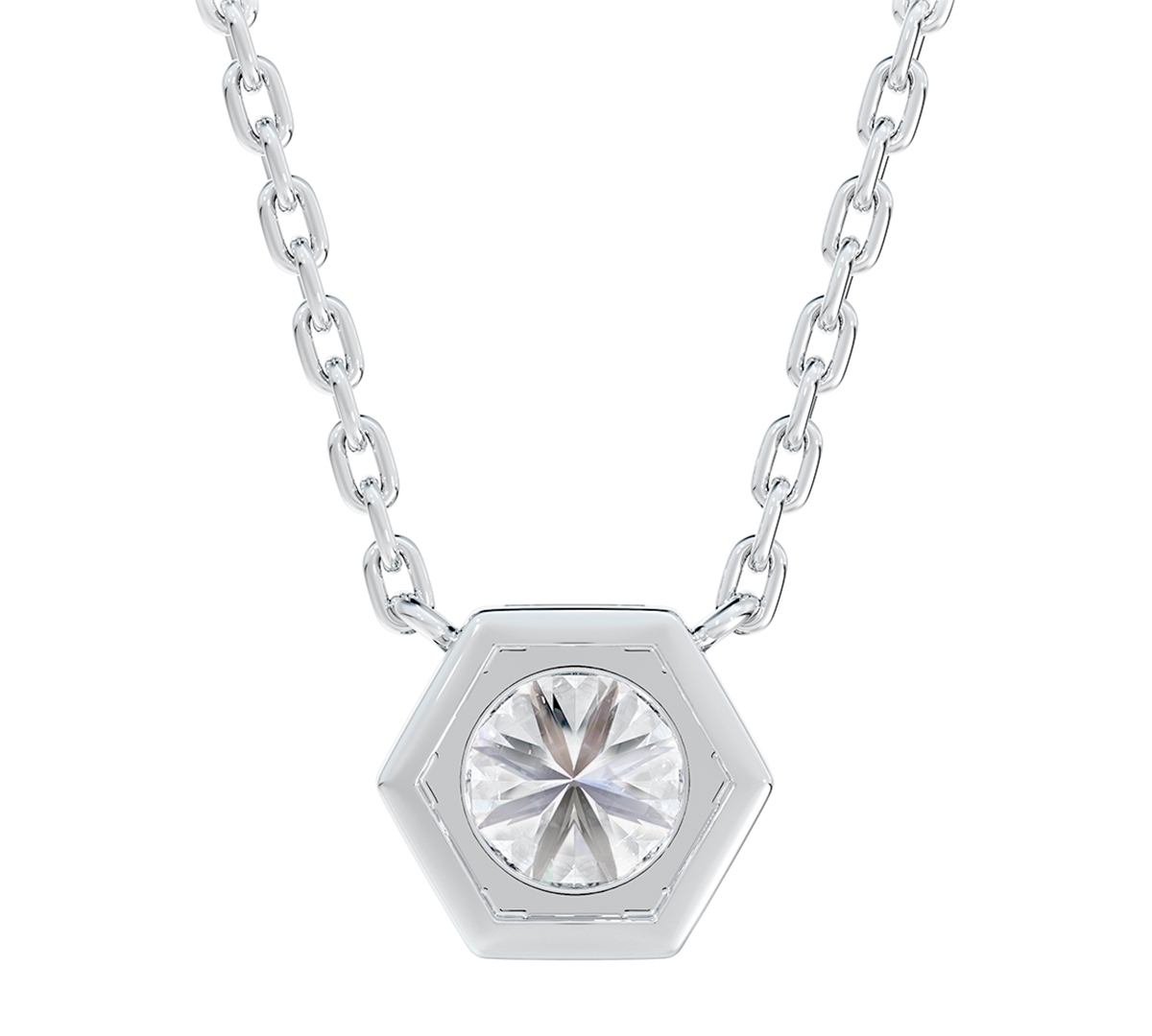Portfolio by De Beers Forevermark Diamond Honeycomb Solitaire Pendant Necklace (1/4 ct. t.w.) in 14k White or Yellow Gold, + extender - White G