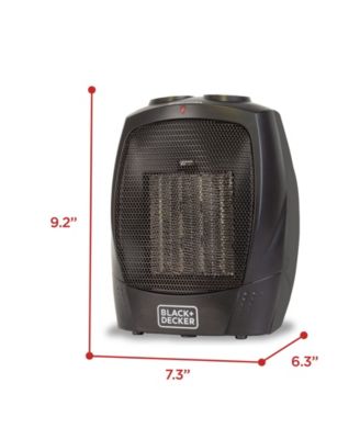 Personal Ceramic Space Heater for Desk or Home Office, 2 Heat & Fan Settings, Adjustable Thermostat, BHDC201