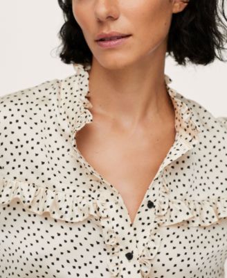 Women's Ruffles Printed Blouse