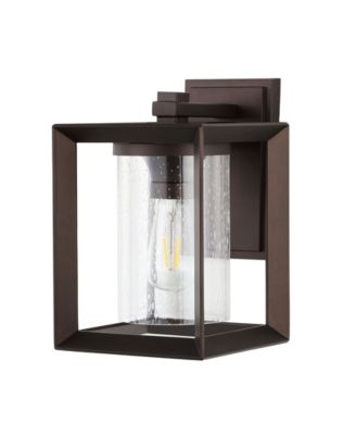 Vaughn 1-Light Modern Rustic Cube LED Outdoor Lantern Set of 2