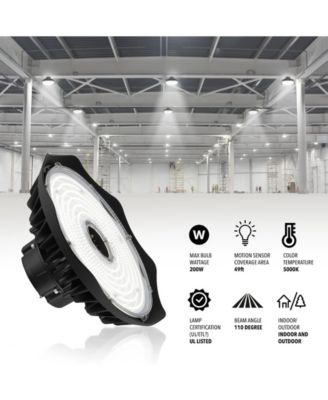 200-Watt Integrated LED Motion Sensor High Bay Indoor and Outdoor UFO Light with 26000 Lumens 5000K