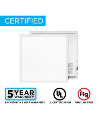 40-Watt Dimmable Integrated LED Flat Panel Flush Mount Light with 4400 Lumens 5000K, Set of 2