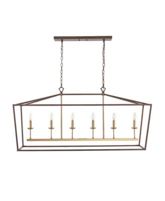 Pagoda Linear 6-Bulb Classic Traditional LED Pendant