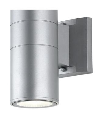 Duo 2-Light Modern Midcentury Cylinder Outdoor Integrated LED Sconce with Uplight